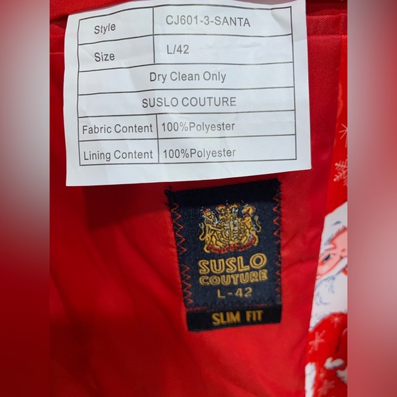 Santa Blazer Jacket Size L- 42 Slim Fit by Suslo Couture - Picture 3 of 4